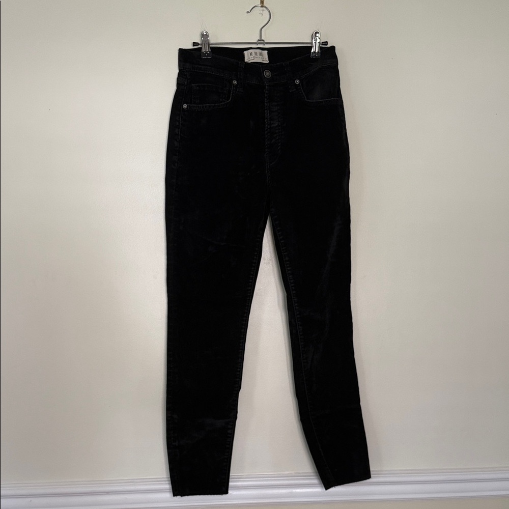 Free‎ people black velvet soft jeans with button closure